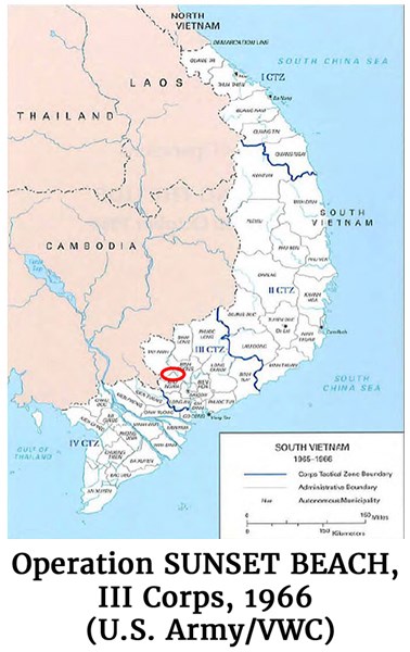 Map where Operation SUNSET BEACH, III Corps, 1966 took place. (U.S. Army/VWC)